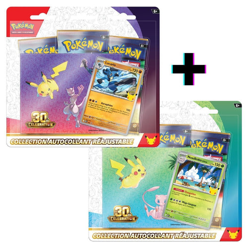 30e Anniversaire Lot de 2 Tripacks Collection Autocollant Pokémon FR