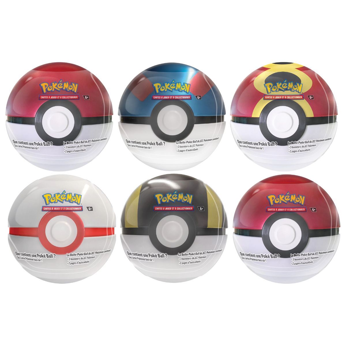 Case de 6 Pokéball Pokémon FR