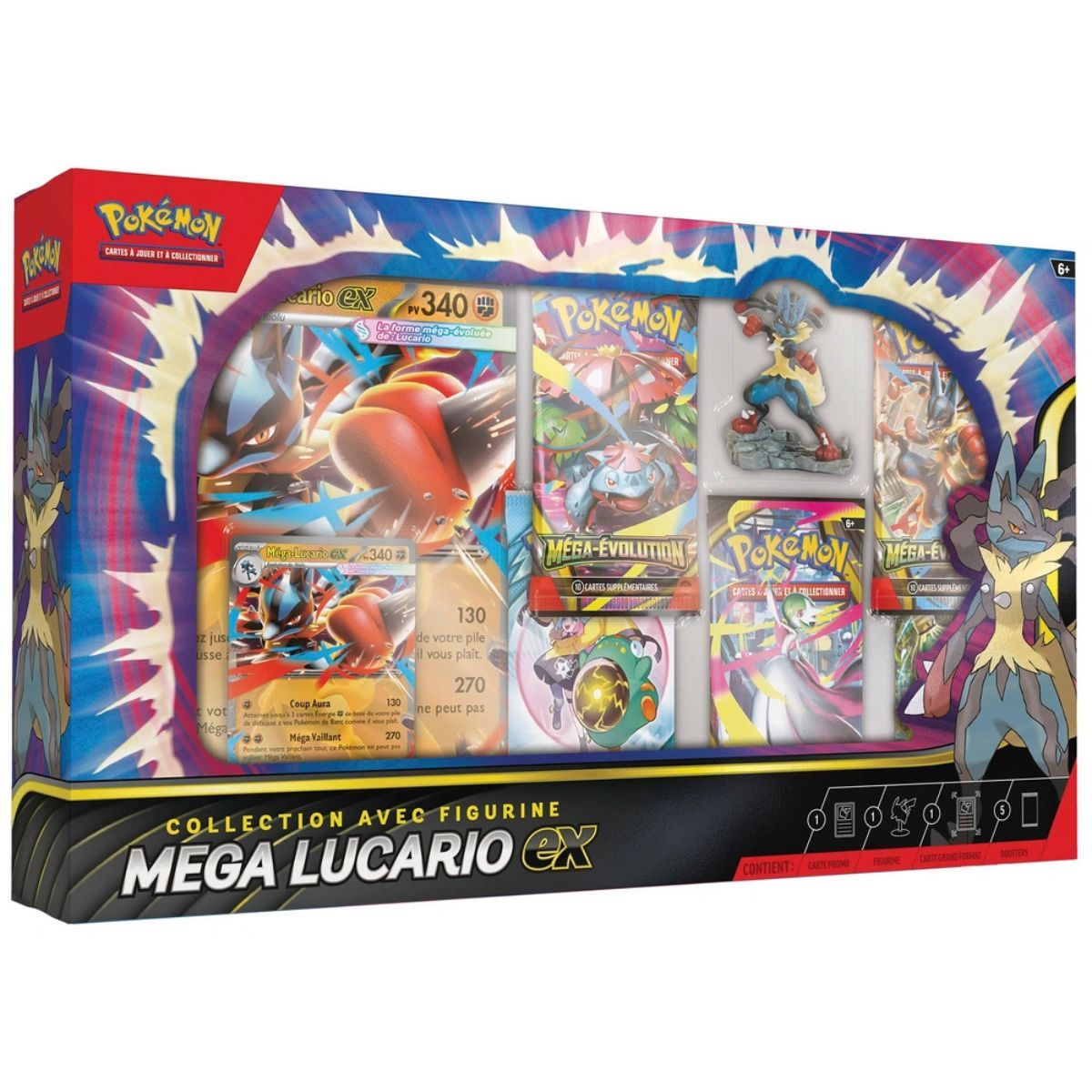 Coffret Collection avec figurine Méga-Lucario-ex Pokémon FR