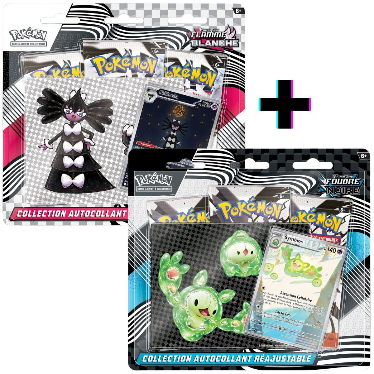 Lot Tech Stickers Foudre Noire et Flamme Blanche Pokémon FR