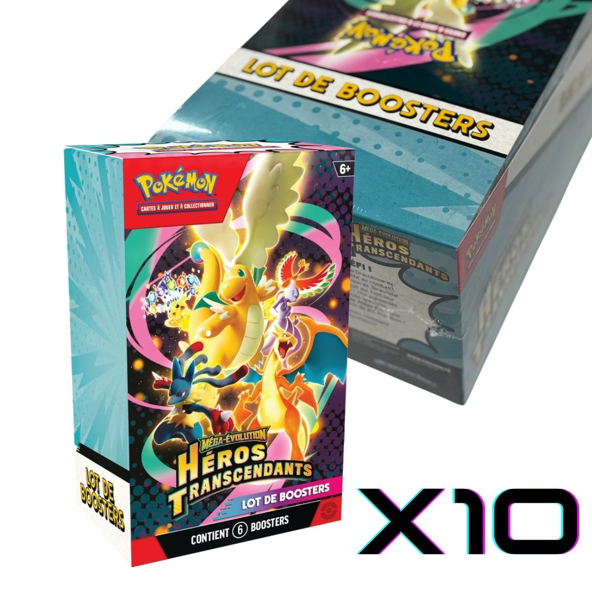 Display scellé de 10 bundles Héros Transcendants Pokémon FR