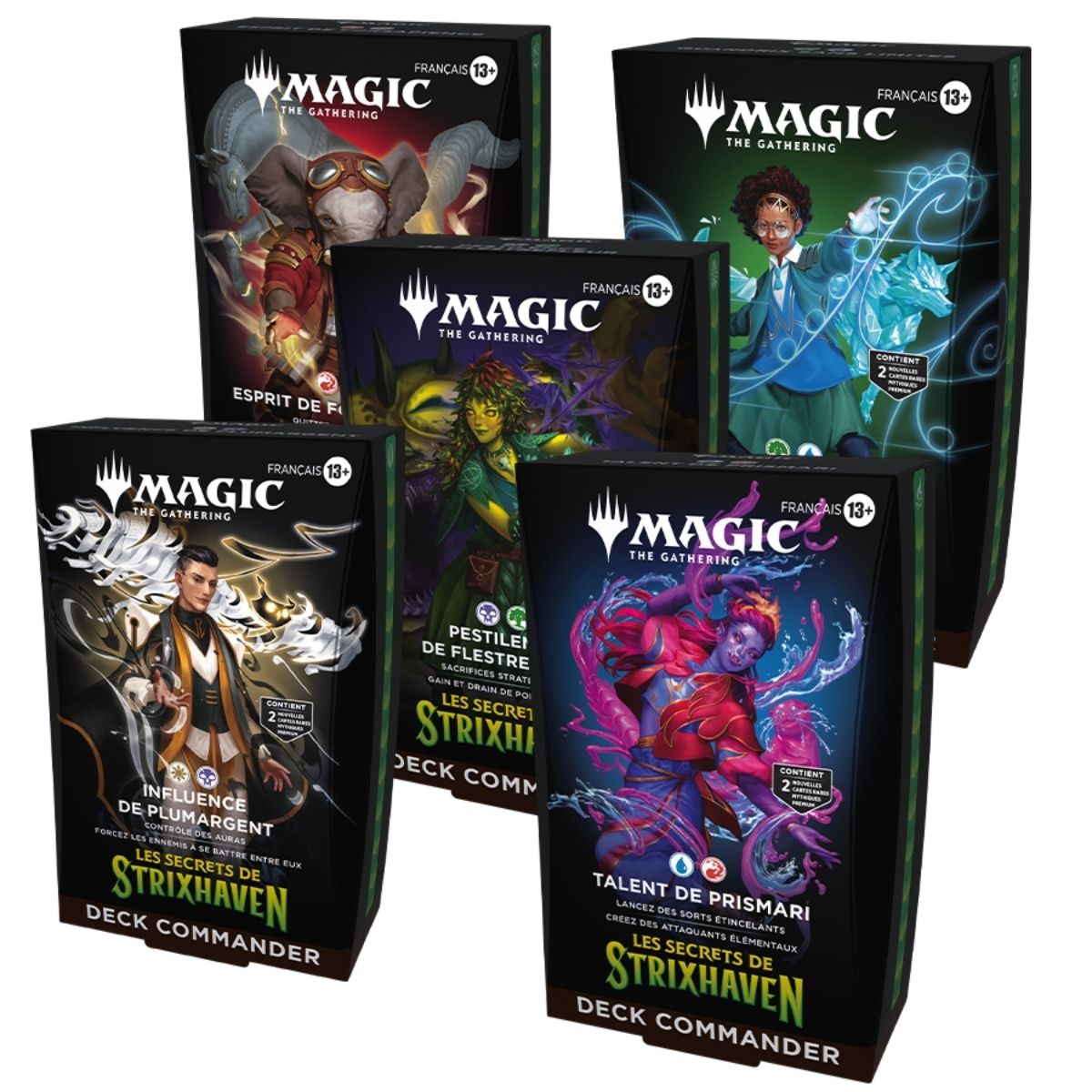 Les Secrets de Strixhaven - Lot de 5 Decks Commander - FR - Magic the Gathering - SOS