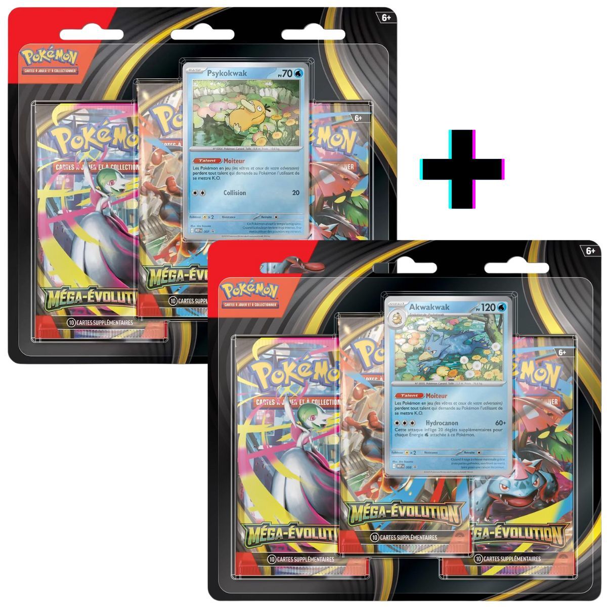 Lot de 2 Tripack Psykokwak et Akwakwak Méga Evolution Pokémon FR