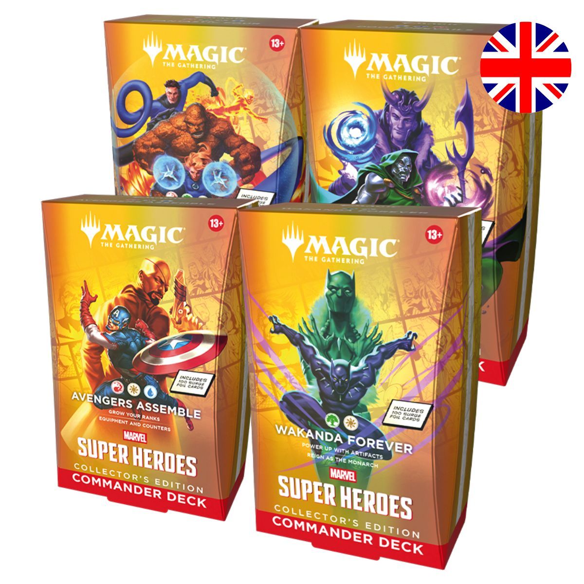 Marvel Super Heroes - EN - Lot des 4 decks Commander édition Collector - Magic: The Gathering - MSH