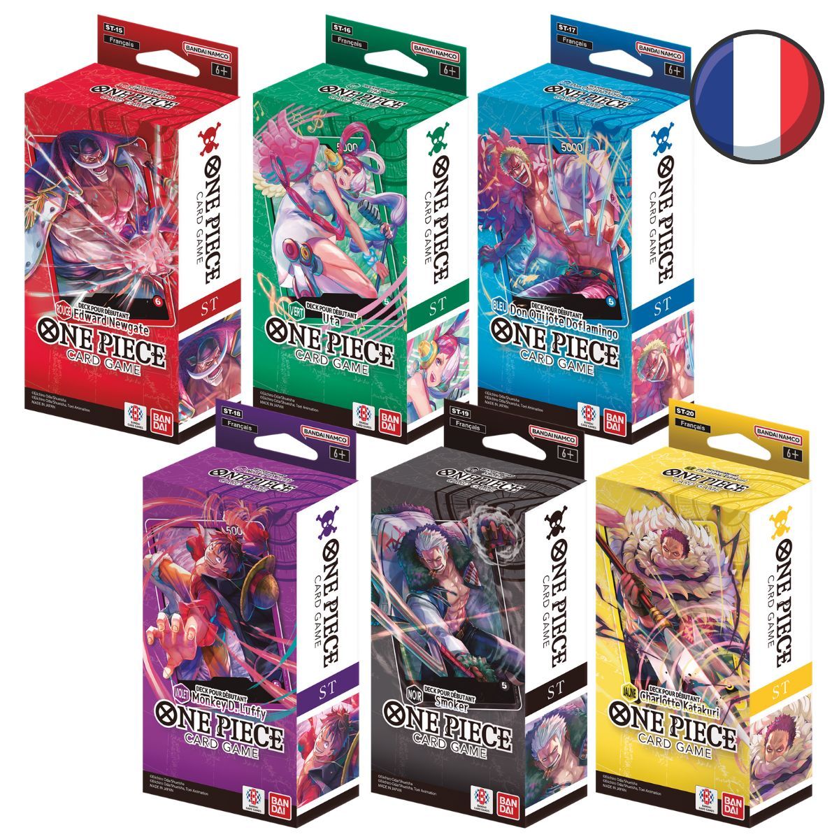 One Piece CG - Lot de 6 Decks pour Débutant ST-15 à ST-20 - FR