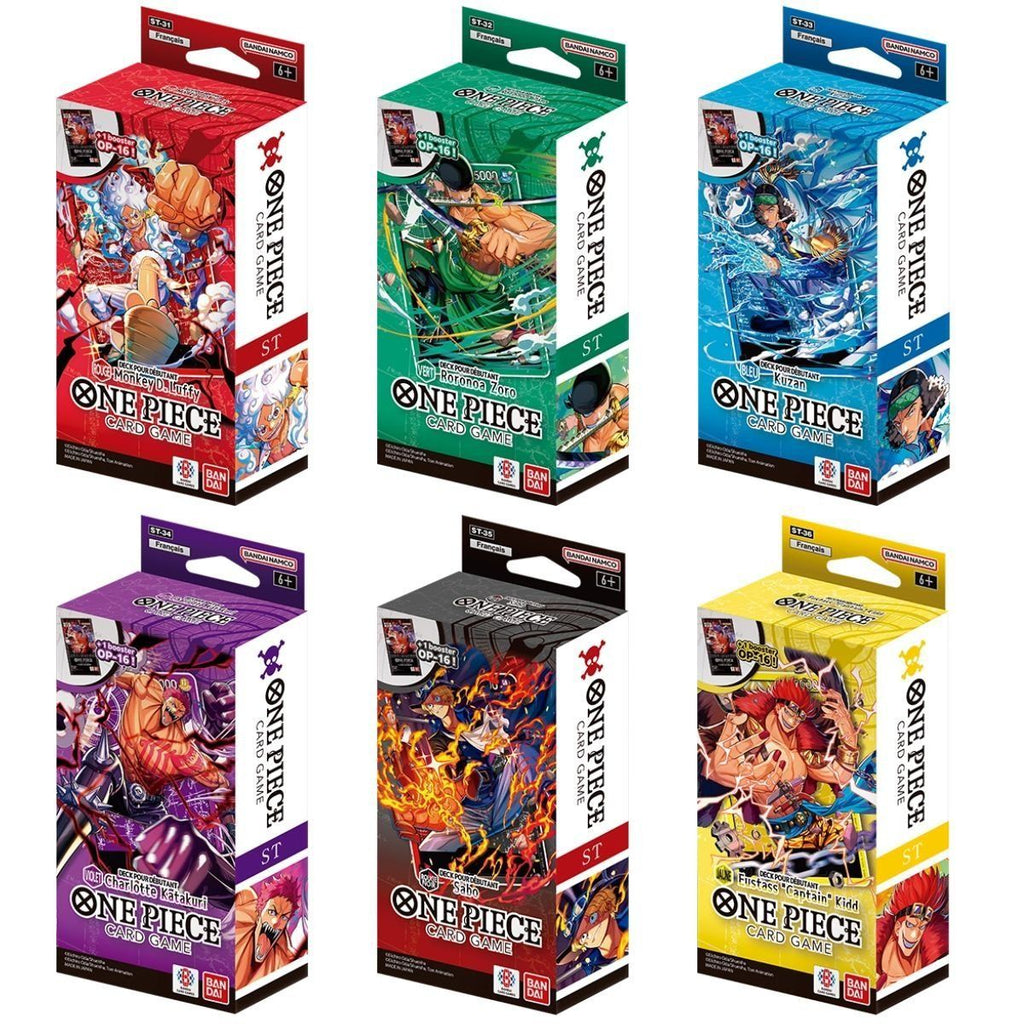 One Piece CG - Lot de 6 Decks pour Débutant ST-31 à ST-36 - FR