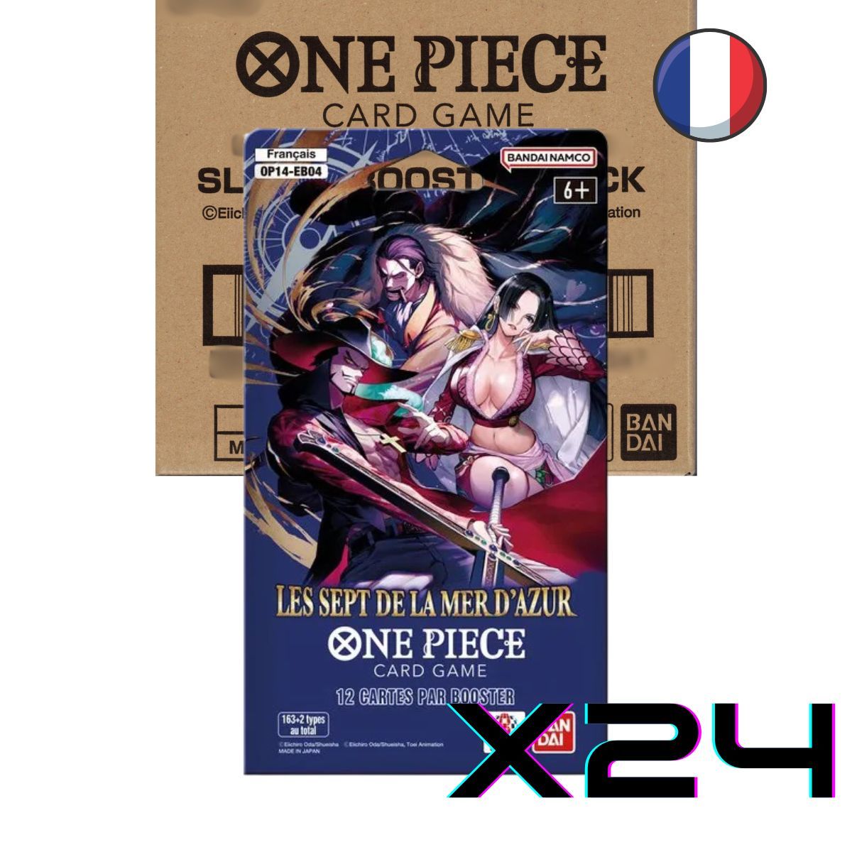 One Piece CG - OP14 - Les Sept de la Mer d'Azur - Carton de 24 Boosters sous blisters - FR