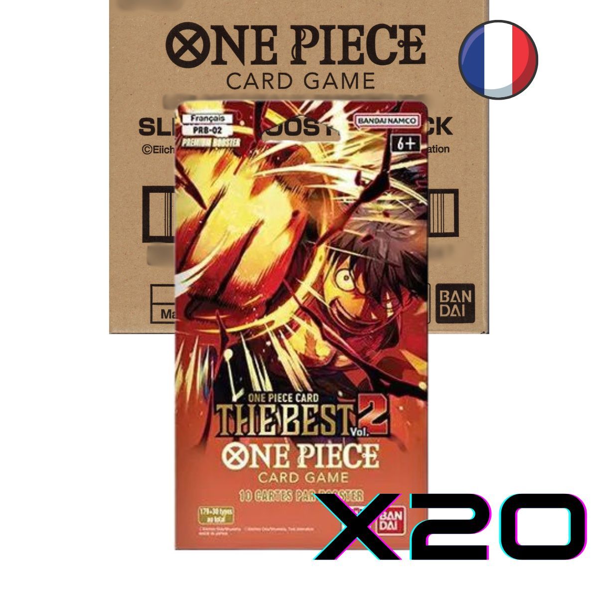 One Piece CG - PRB02 - The Best Vol. 2 - Carton de 20 Premium Boosters sous blisters - FR