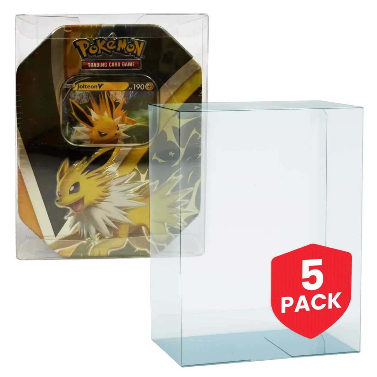 Pack de 5 protections en PET pour Pokébox Tin Evoretro