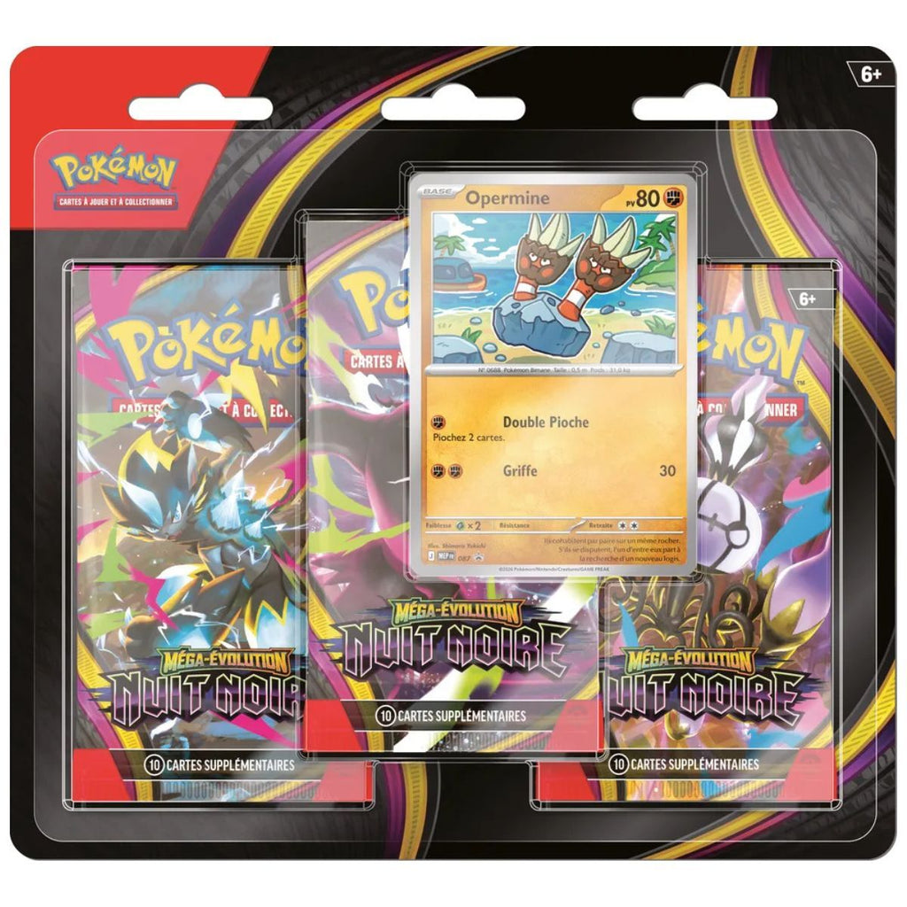 Tripack ME05 3 boosters Nuit Noire Pokémon FR